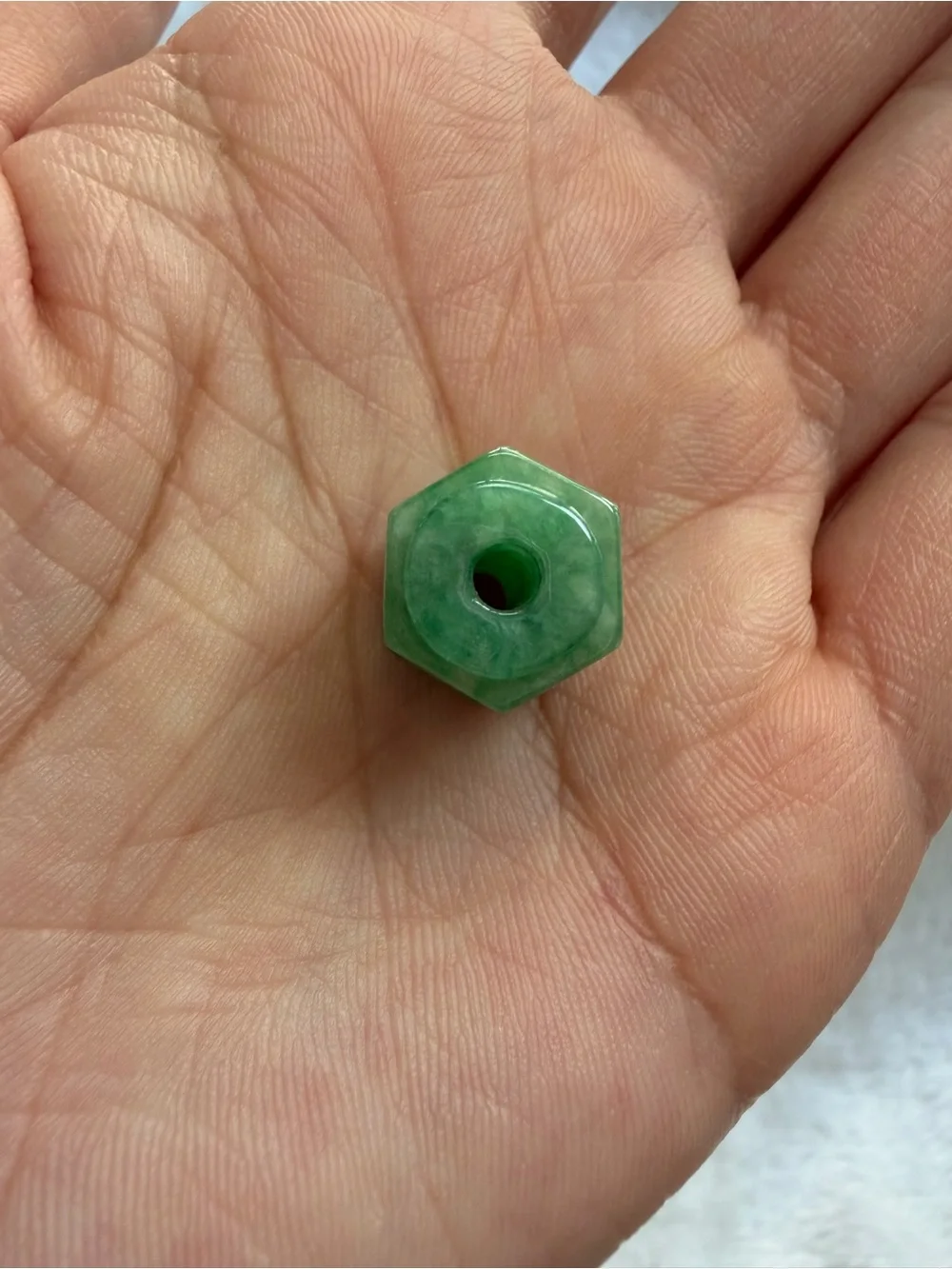Jade Green Carved Bead Pendant by Jade
